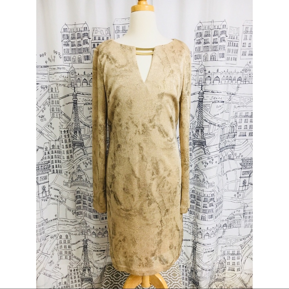 Gold Shimmer Evening Dress